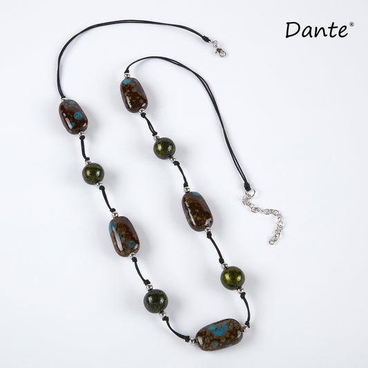 Dante Brown and Green Long Necklace NL30734