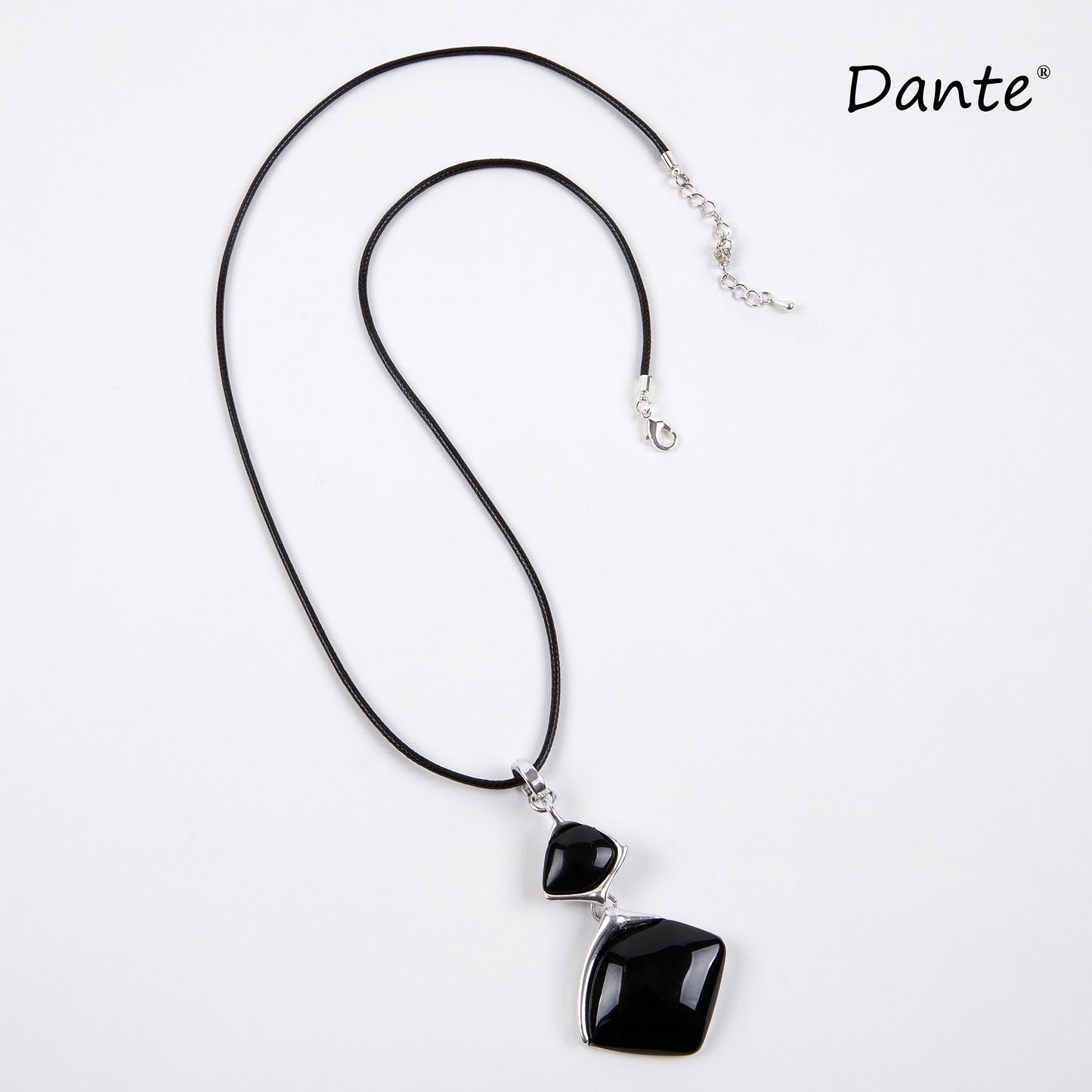 Dante Black Pendant on Long Rope Necklace NL48702