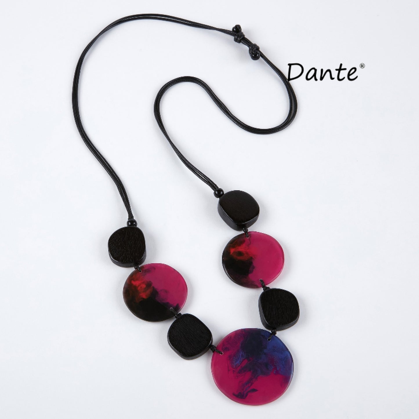 Dante Black and Pink Disc Necklace NL70815