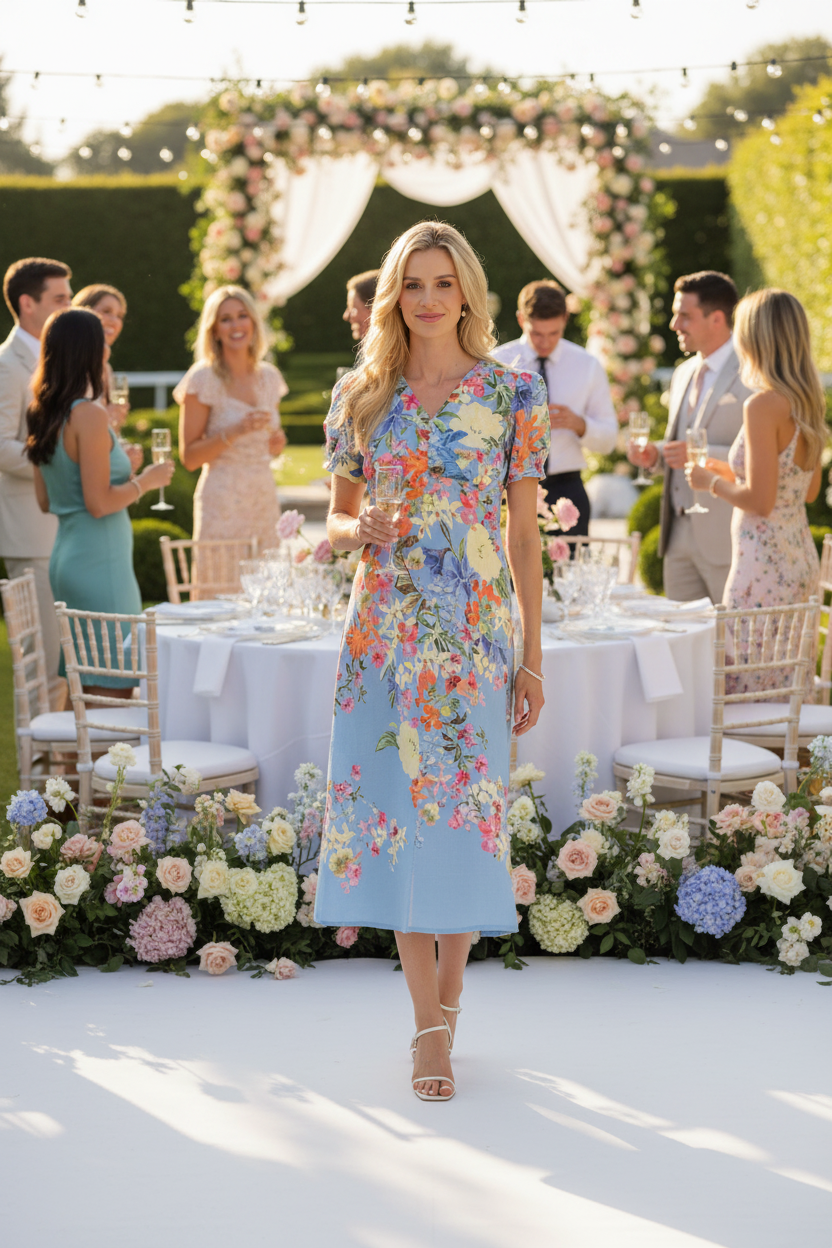 Pomodoro 62618 Tropical Flower Tea Dress