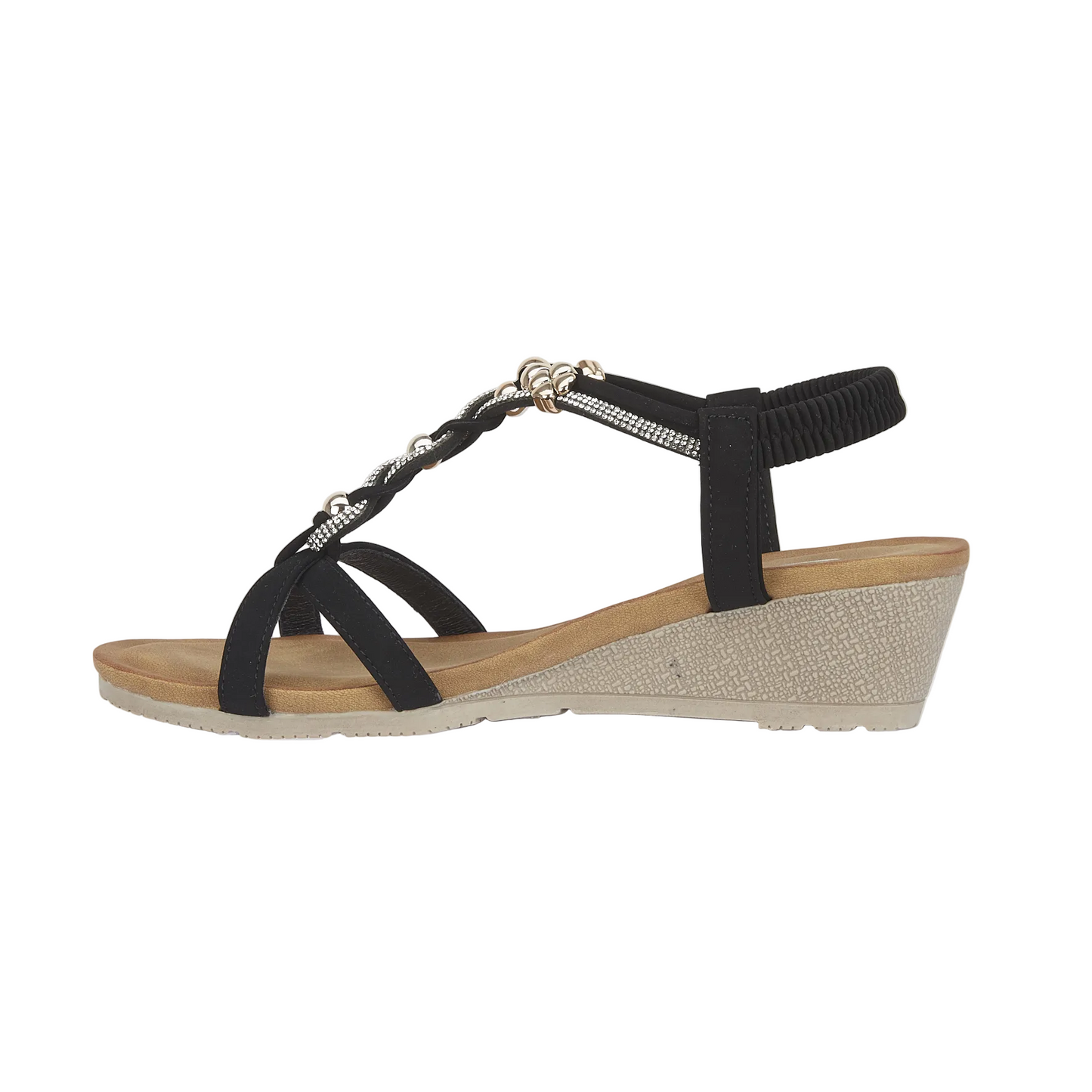 Jo & Joe Samphire Black Wedge Sandal