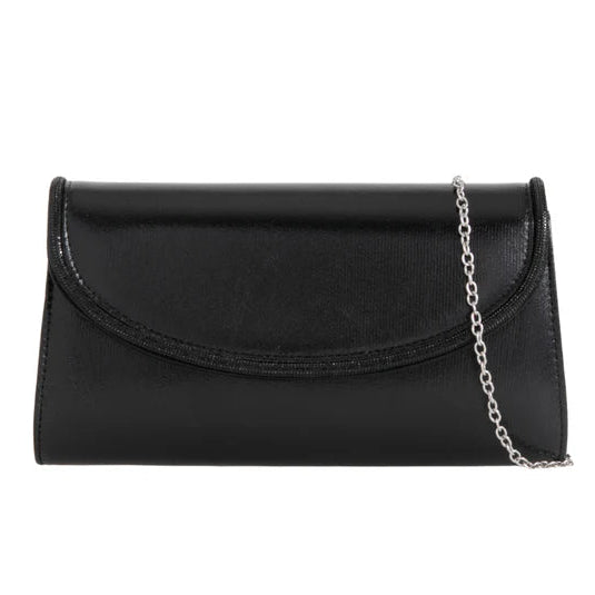 Koko TD330 Black Metallic Clutch Bag with sparkle edge