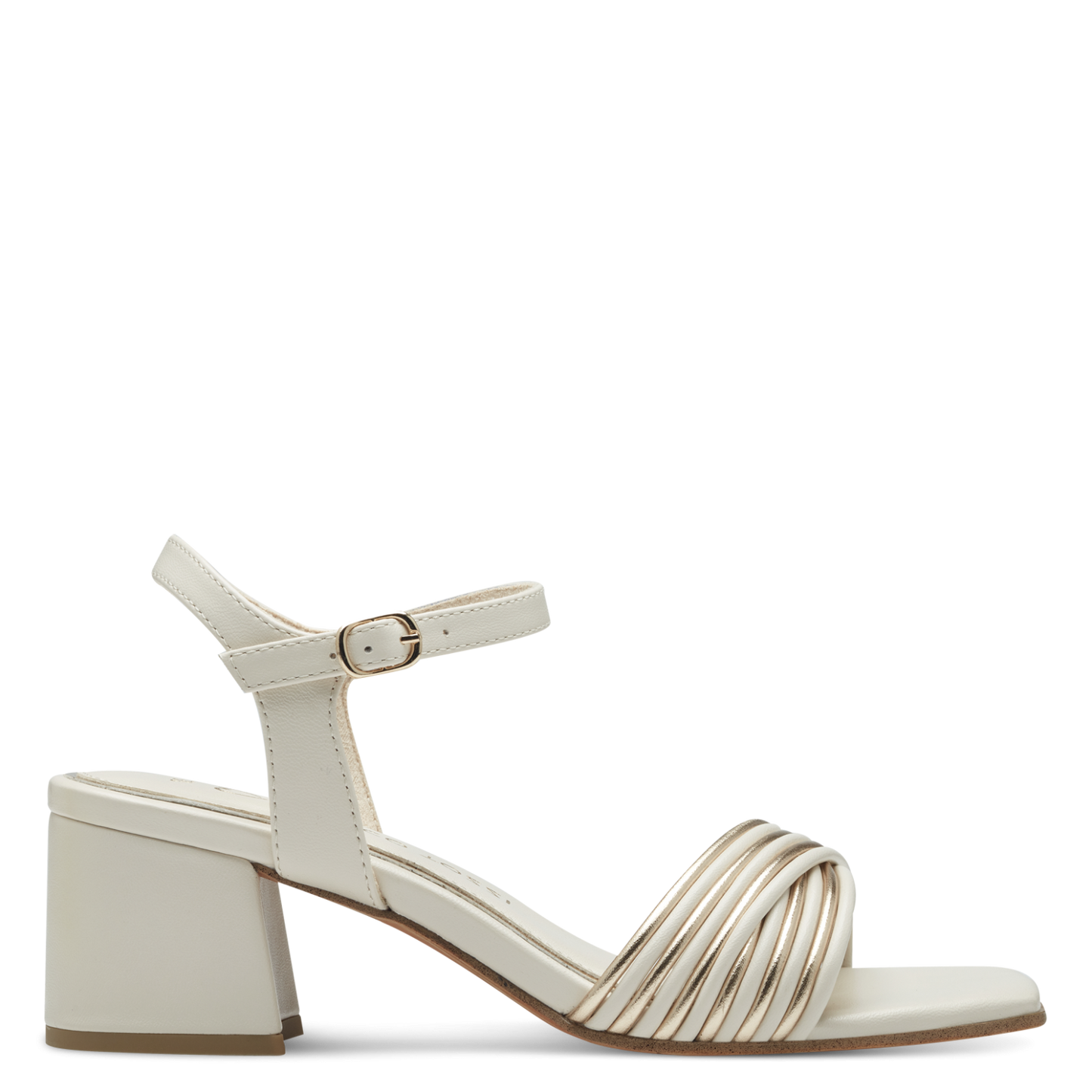 Marco Tozzi White and Gold Sandal