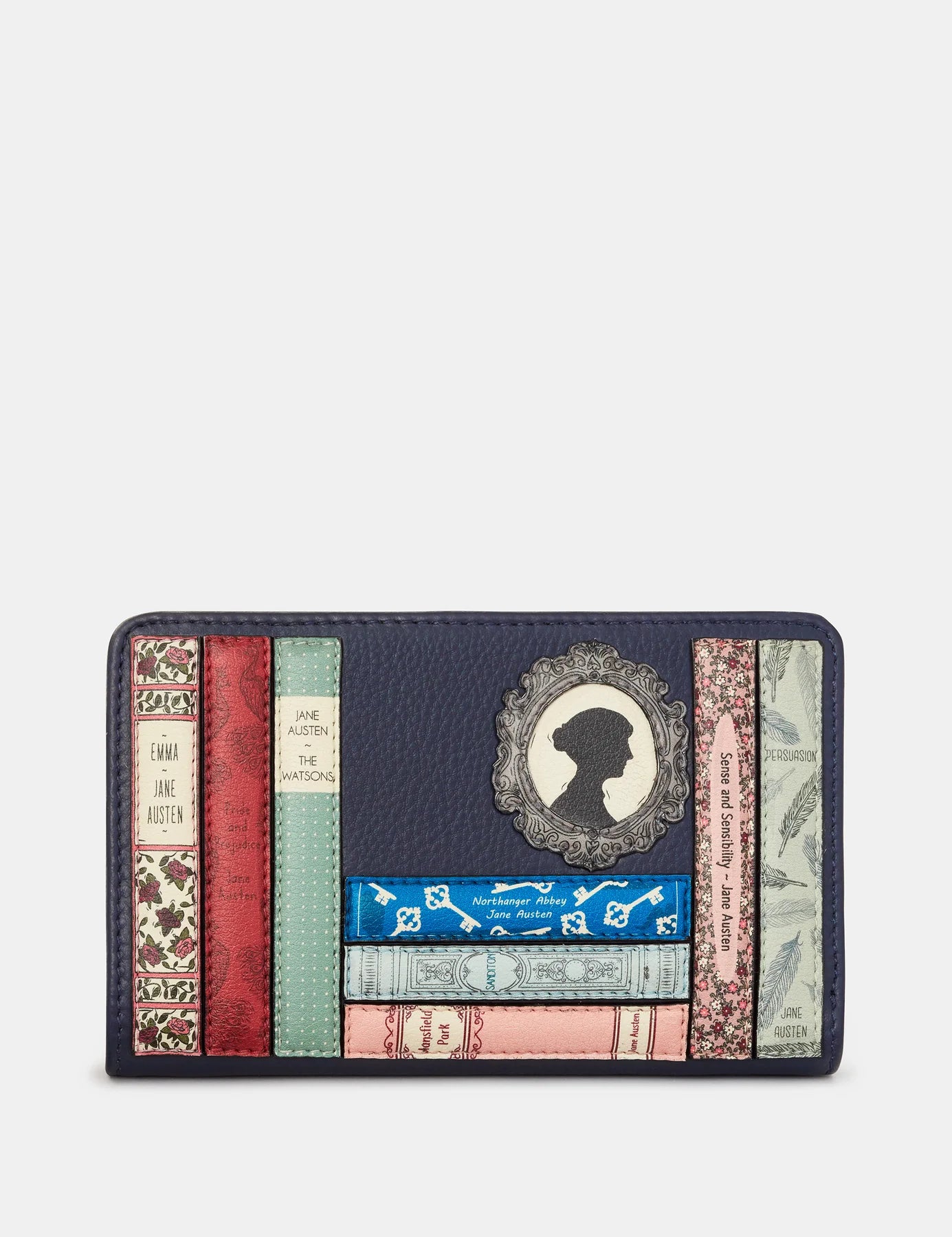 Yoshi Y1089 Jane Austen Navy Bookworm Zip Around Purse