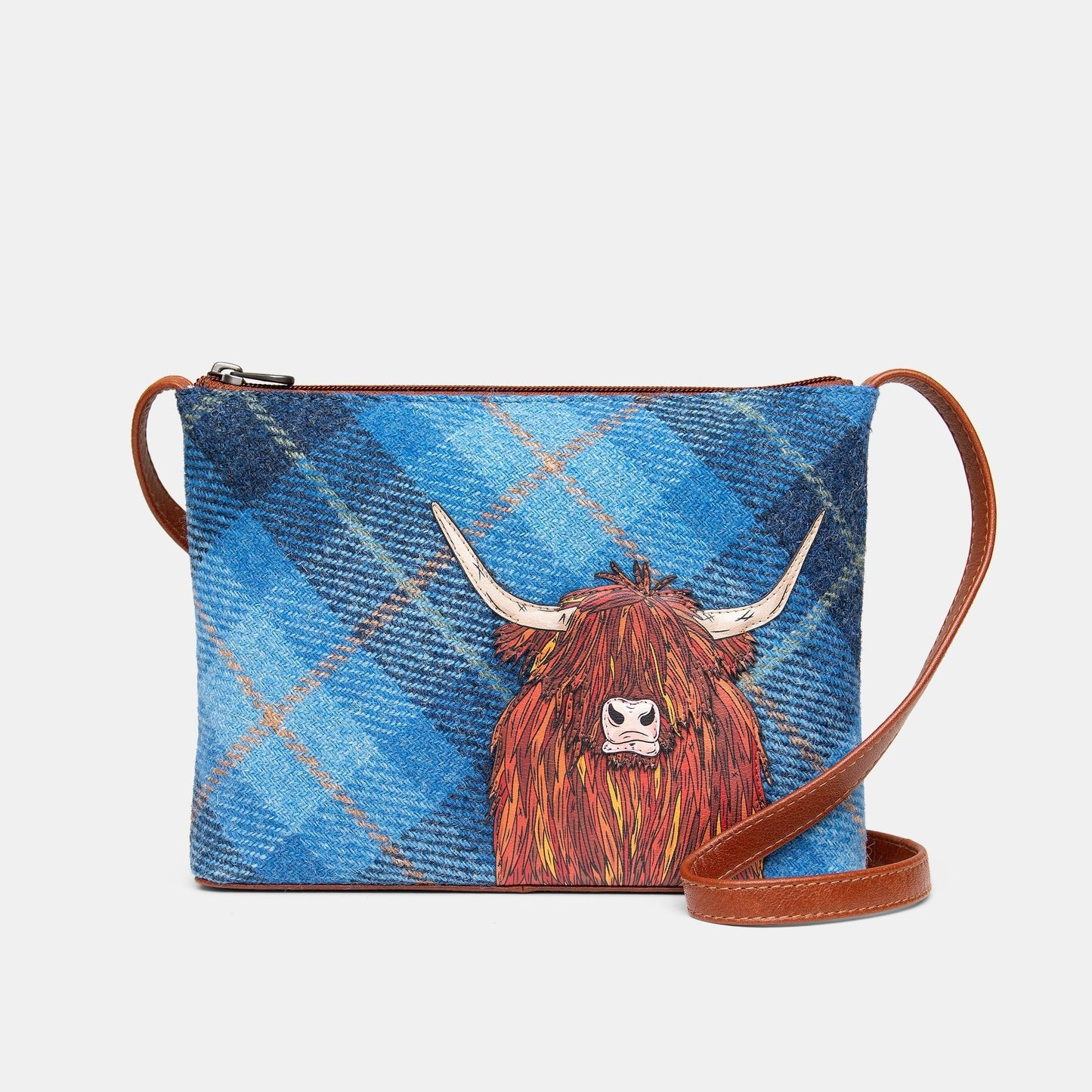 YB214 Highland cow cross body bag Blue