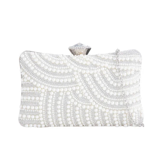 Koko Z3113 White Pearl & Diamante Wedding Bag