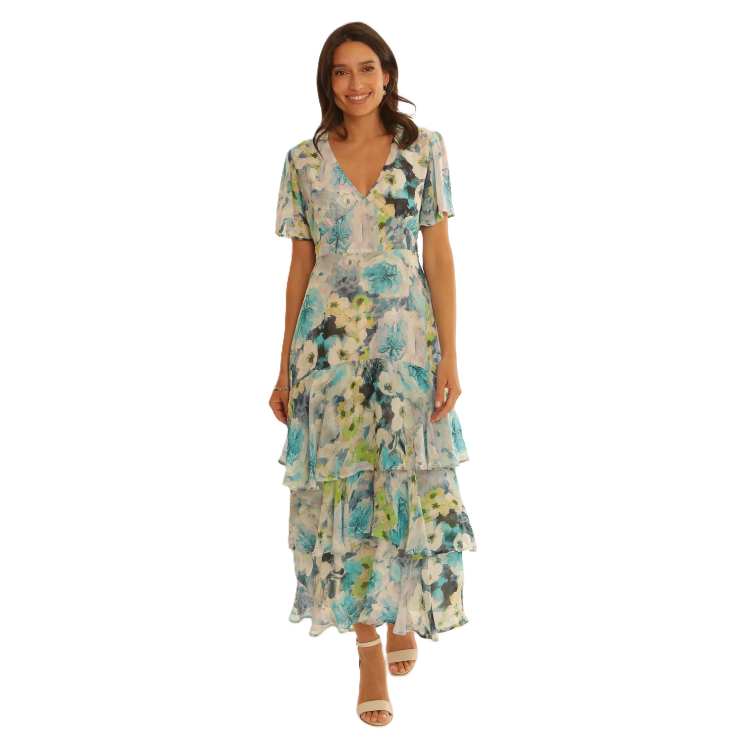 Pomodoro 82501 Watercolour Midaxi Dress
