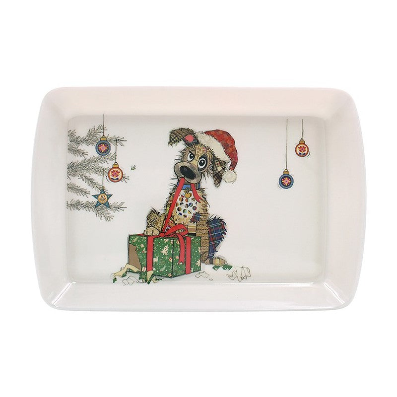 Xmas Dog Tray White