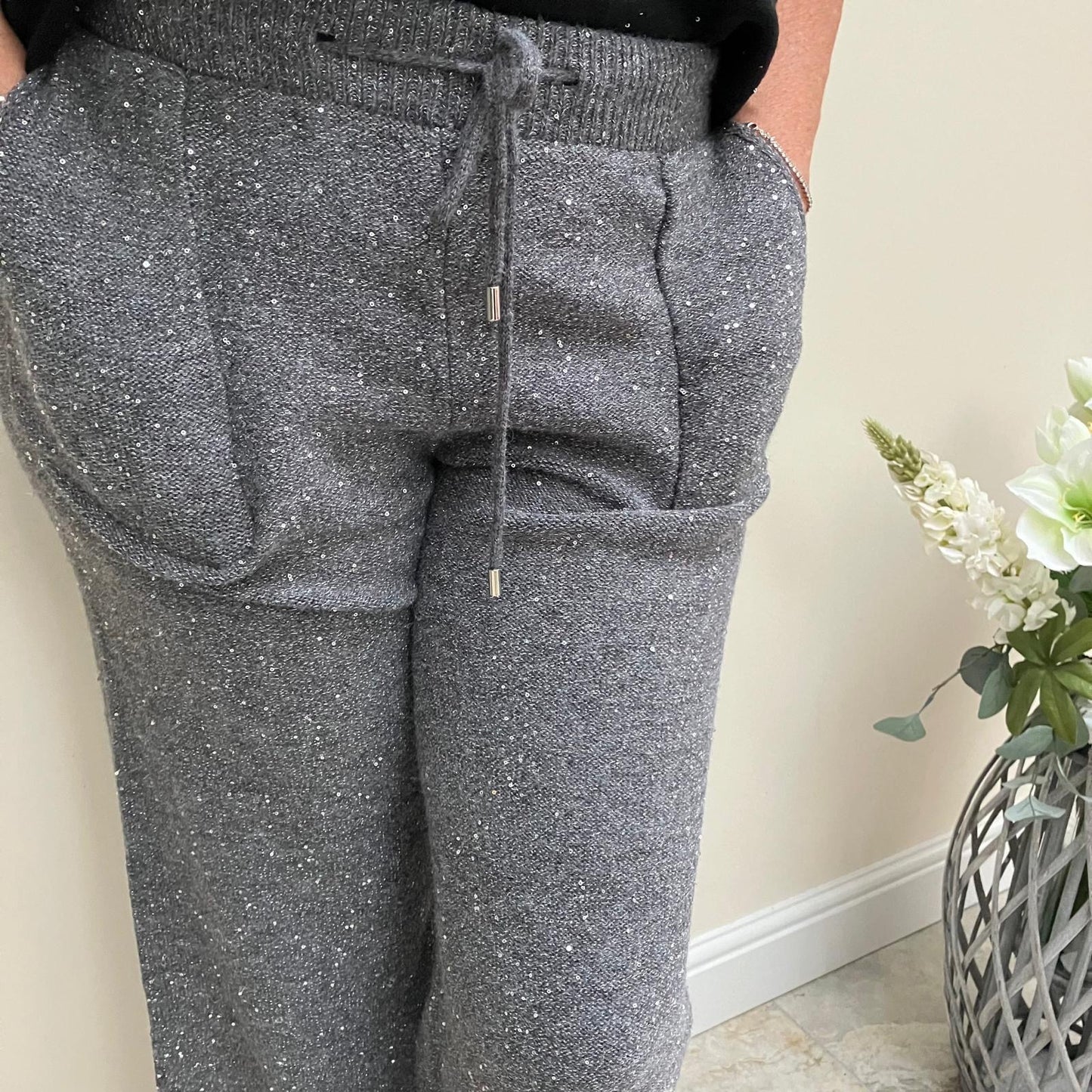 Malissa J Sequin Knit Trousers