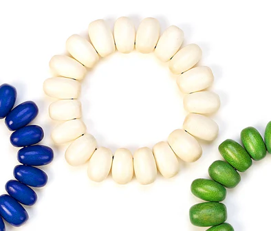 Lotus Feet H2417 Cream Beaded Elasticated Bracelet