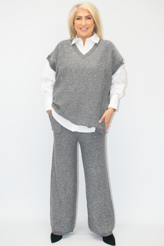 Malissa J Sequin Knit Trousers