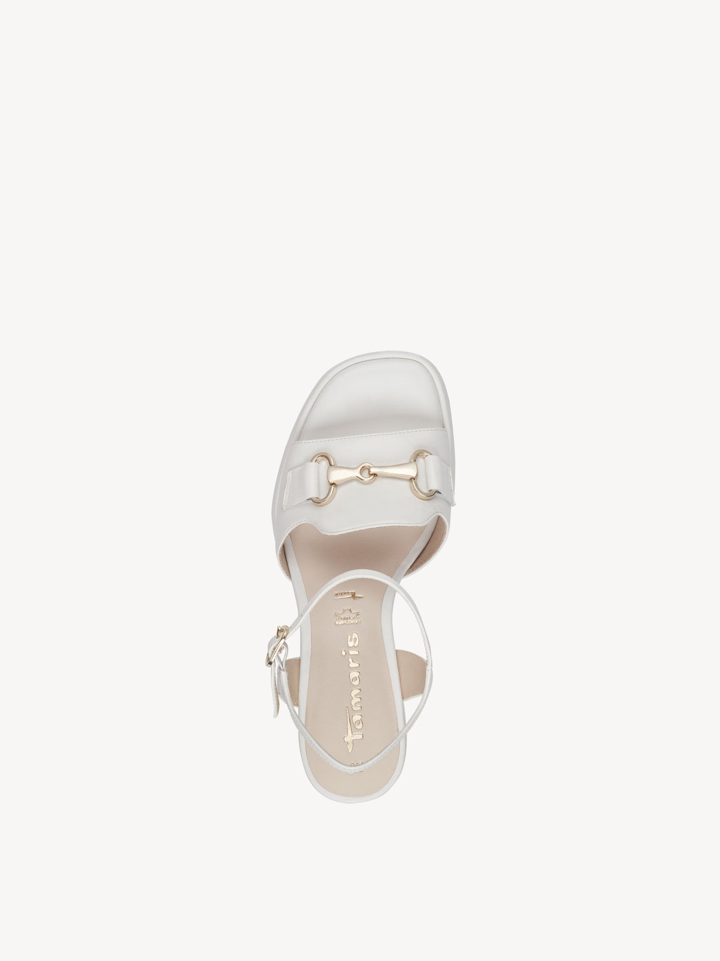 Tamaris White Leather Heeled Sandal