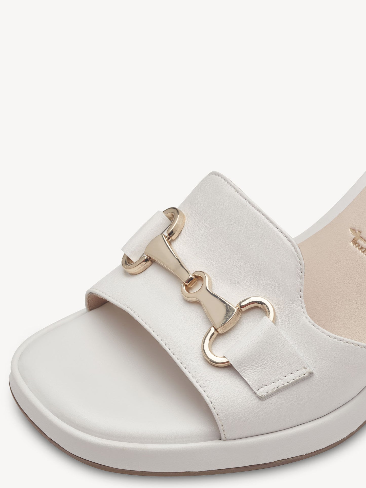 Tamaris White Leather Heeled Sandal
