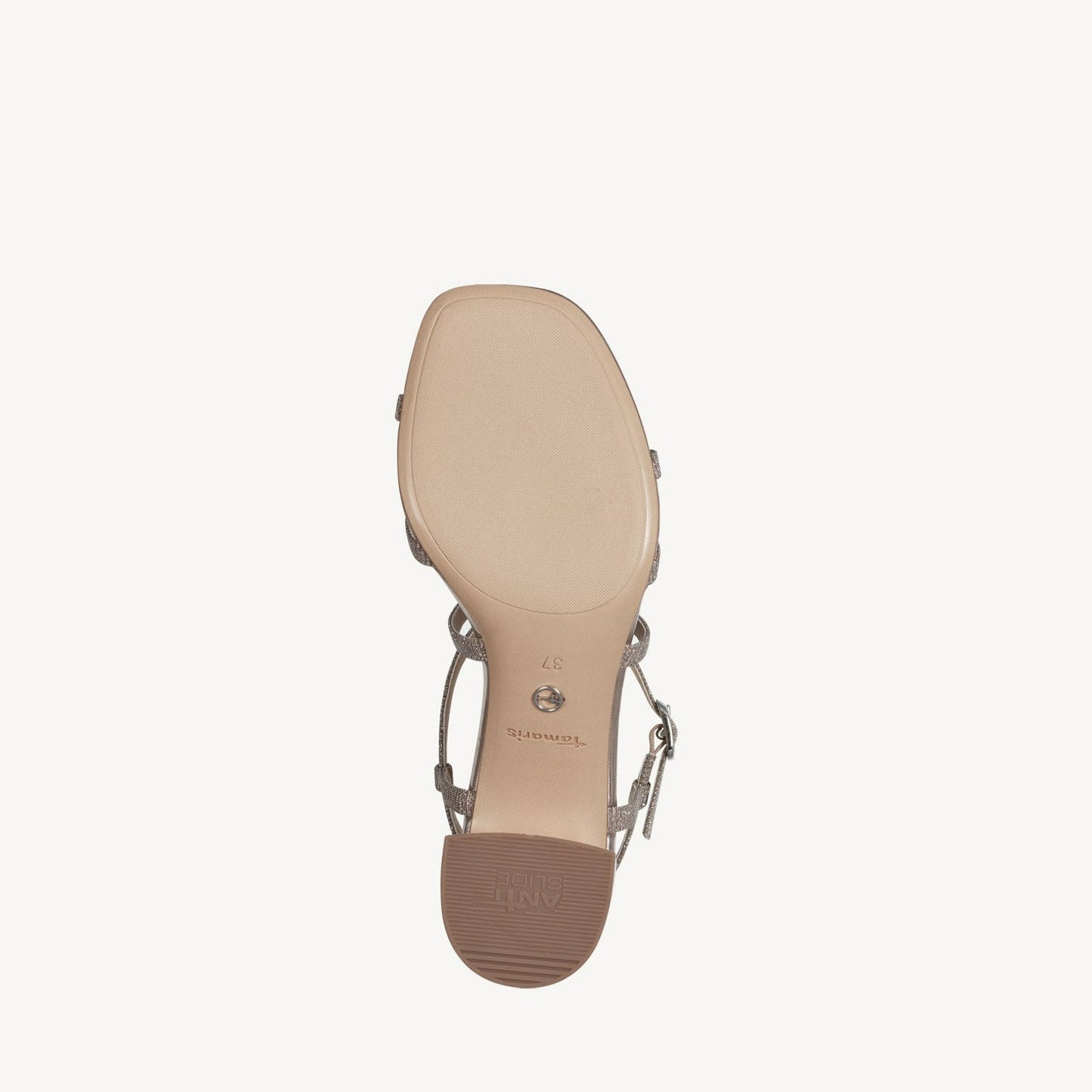 Tamaris Rose Gold Strappy Block Heeled Sandal
