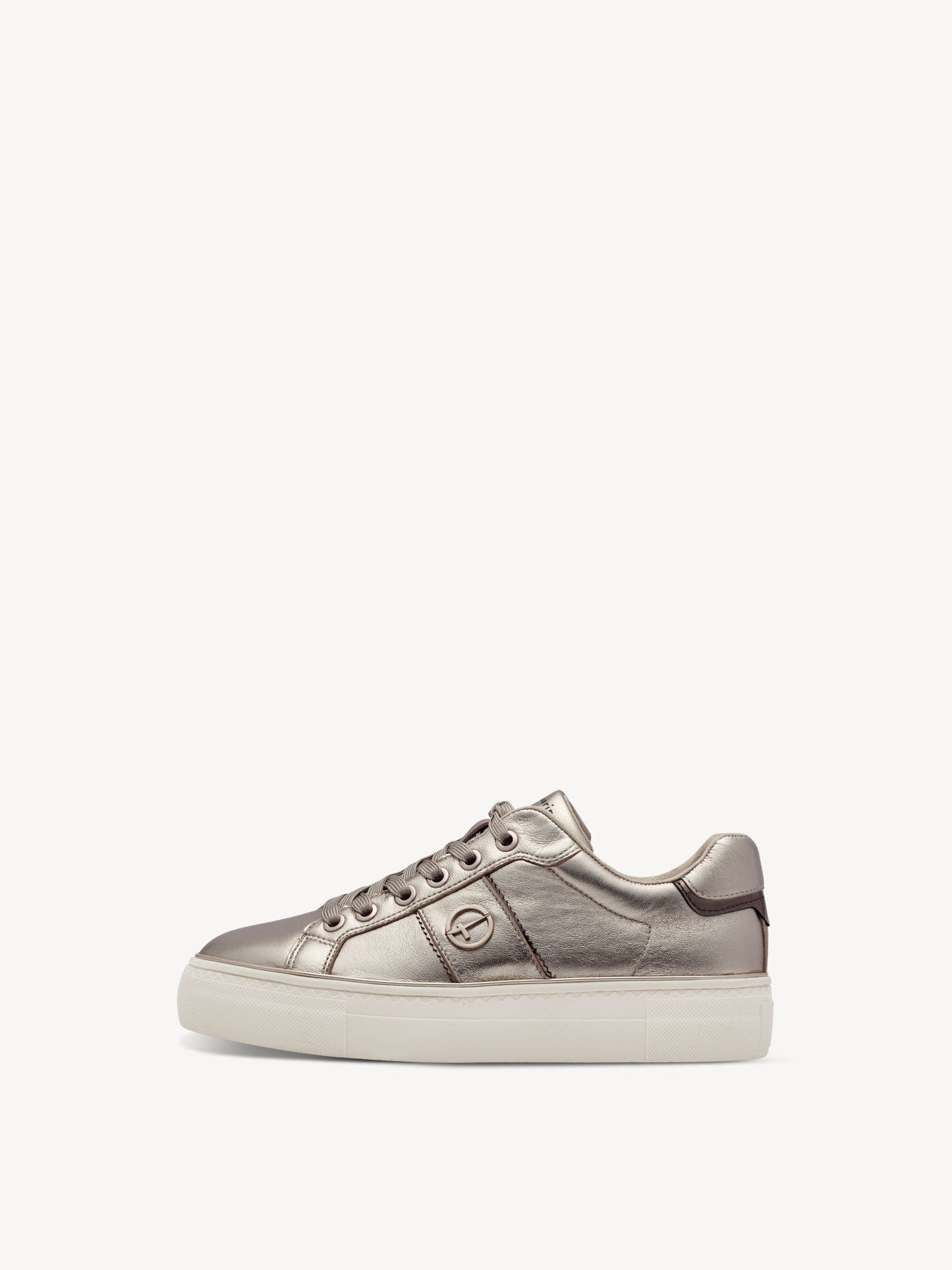 Tamaris Metallic Light Gold Lace Up Trainer