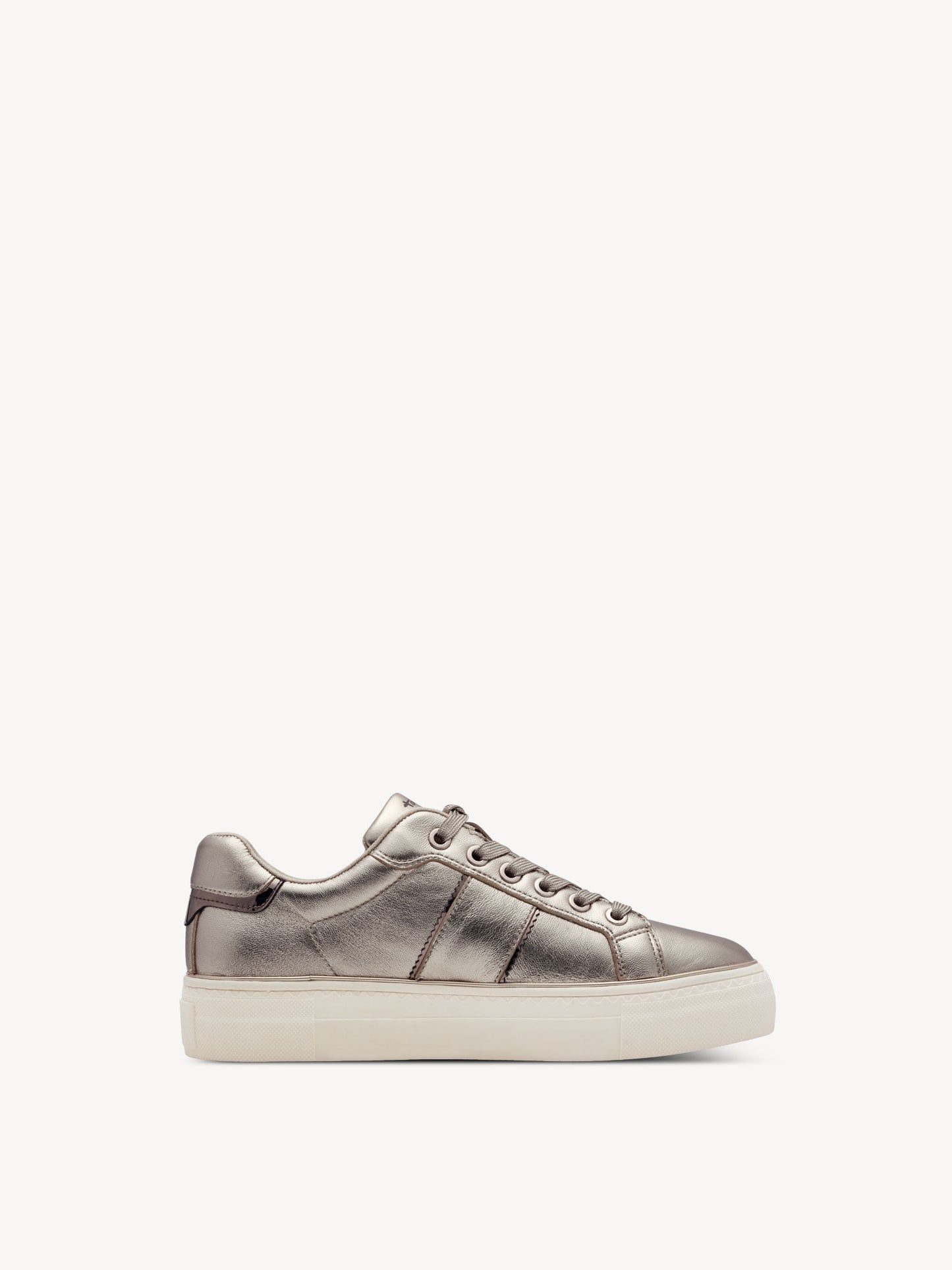 Tamaris Metallic Light Gold Lace Up Trainer