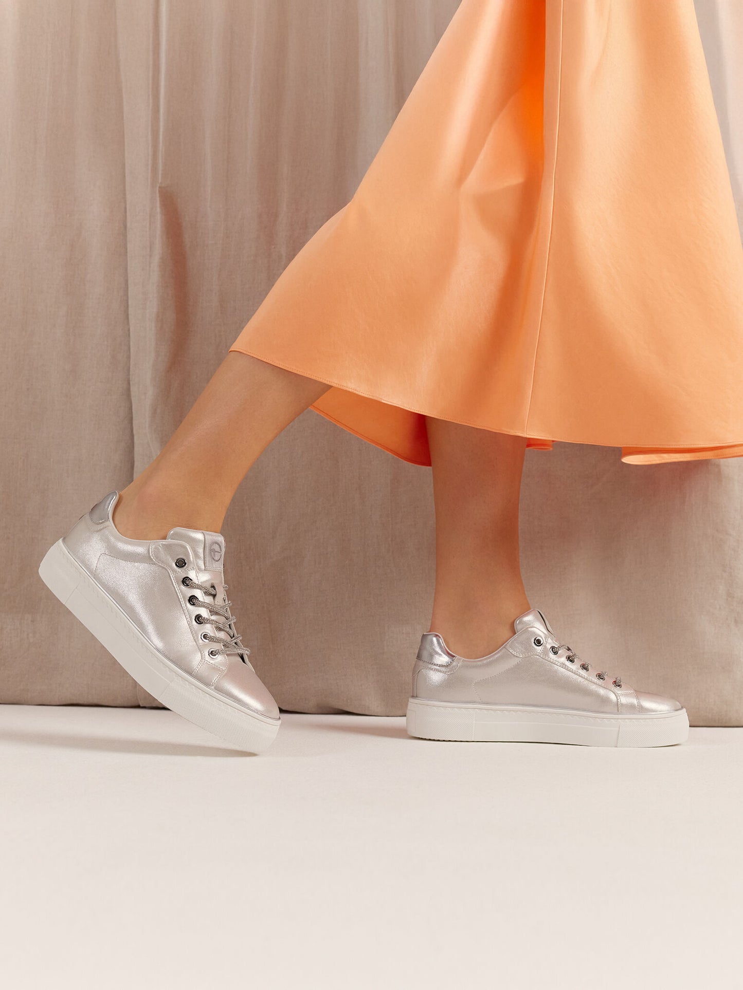 Tamaris White Pearl Slip On Trainer