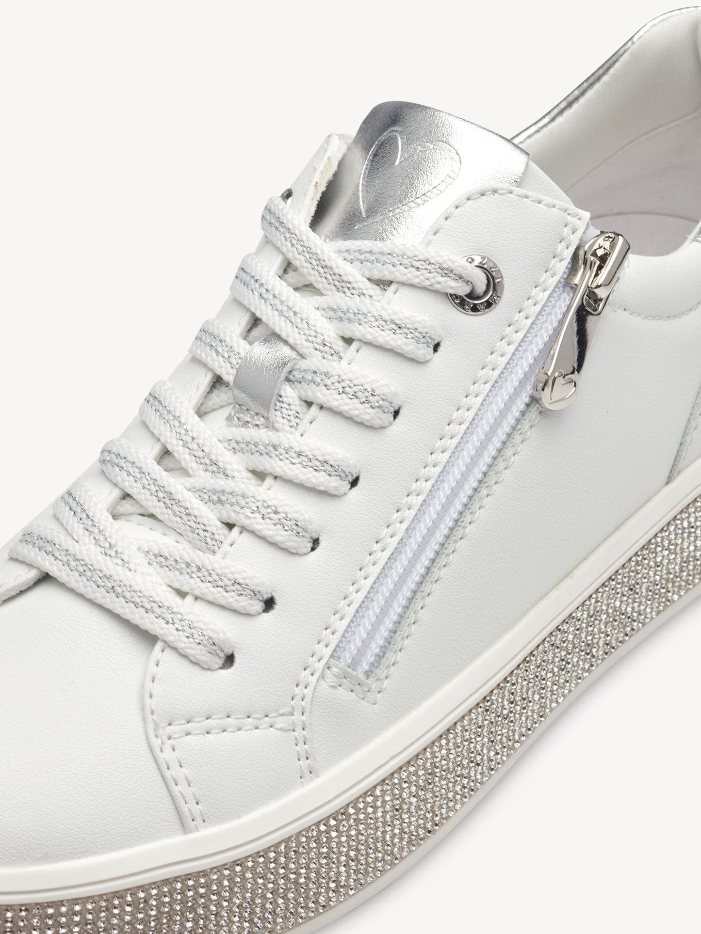 Marco Tozzi 2-23715 White and Diamante Trainer