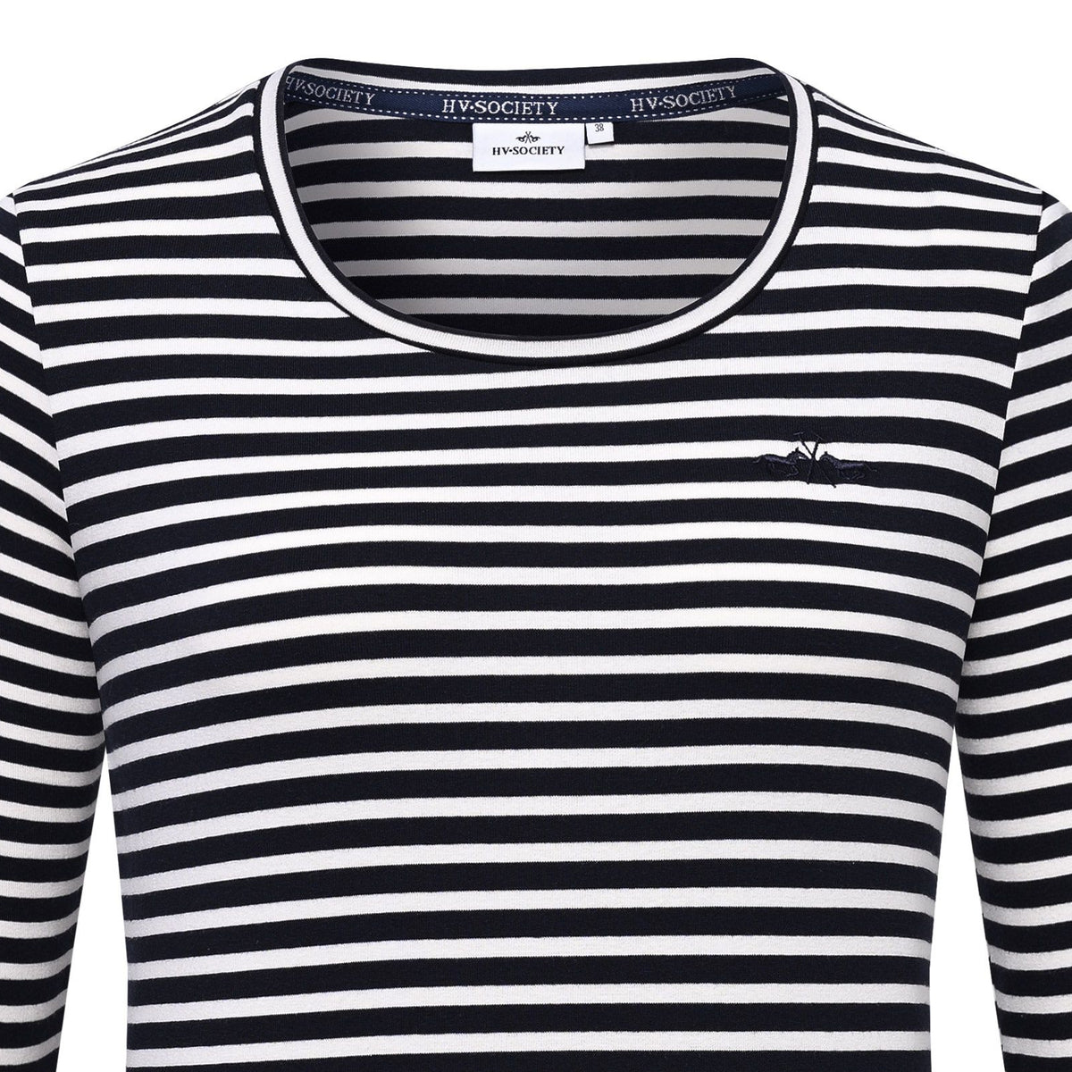 HV. Society Esmee Navy & White Striped Long Sleeve Top 0403103852