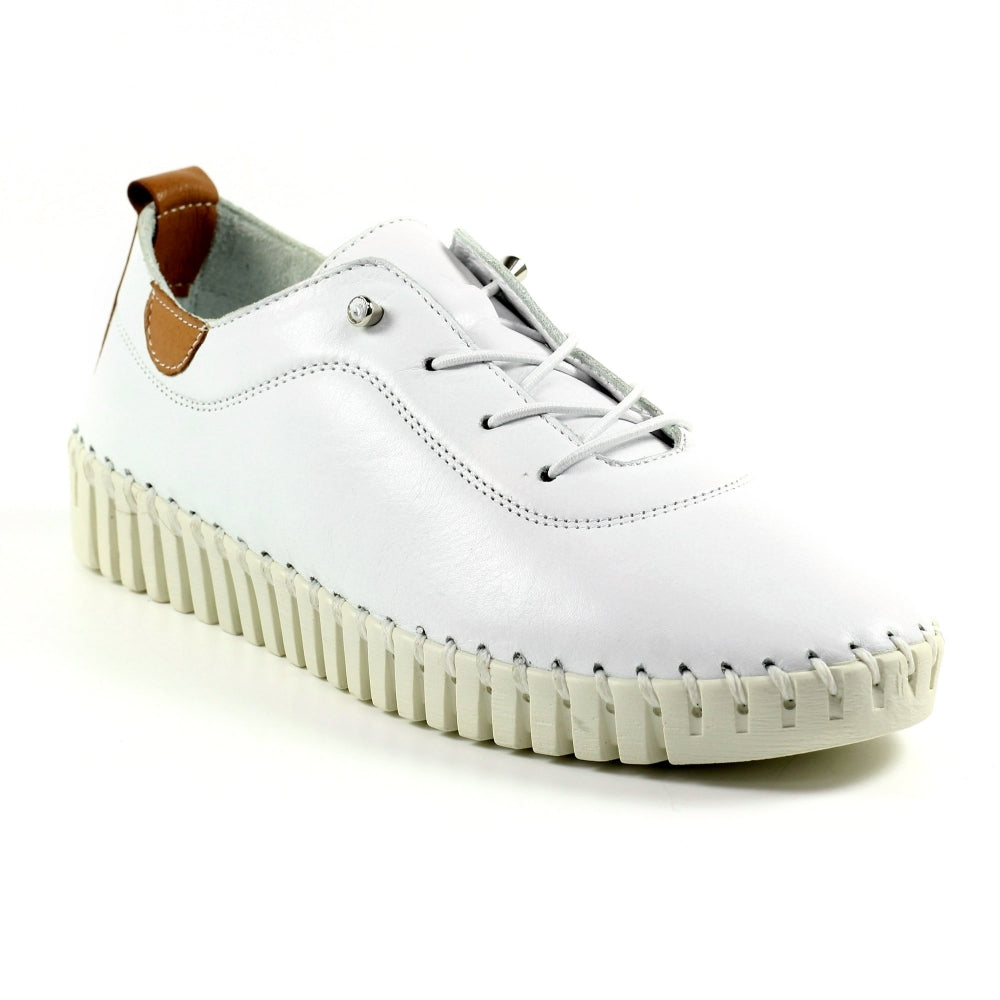 Lunar Flamborough Lea White Leather Shoe