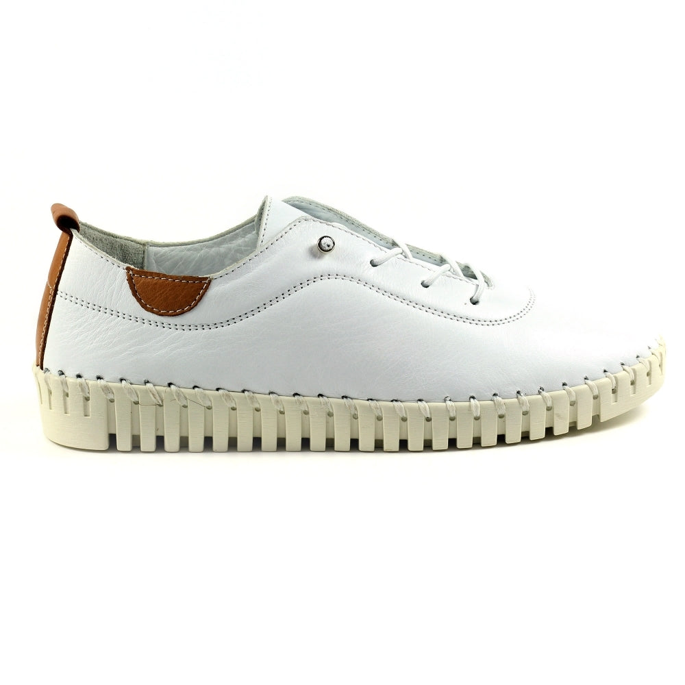 Lunar Flamborough Lea White Leather Shoe
