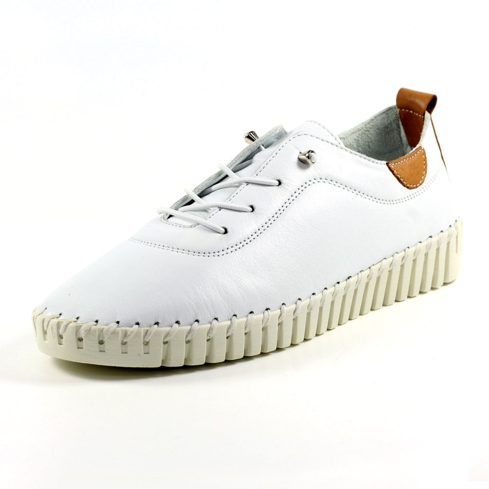 Lunar Flamborough Lea White Leather Shoe