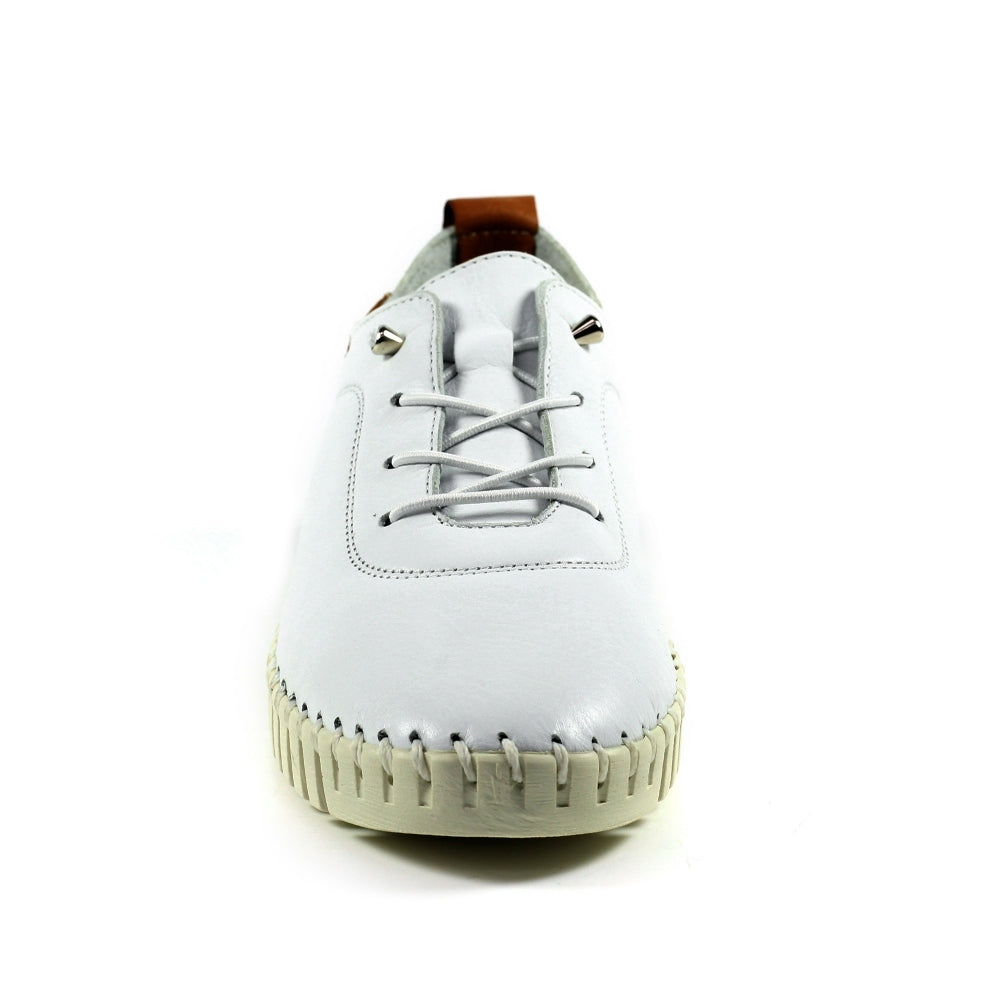 Lunar Flamborough Lea White Leather Shoe