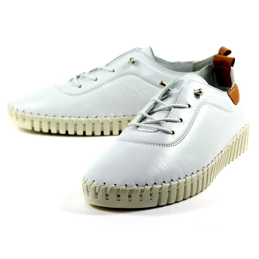 Lunar Flamborough Lea White Leather Shoe