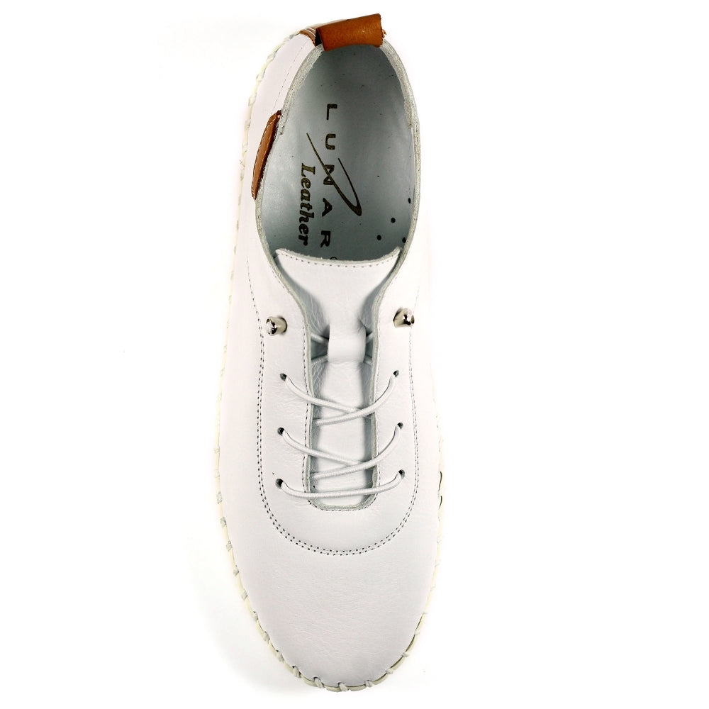 Lunar Flamborough Lea White Leather Shoe