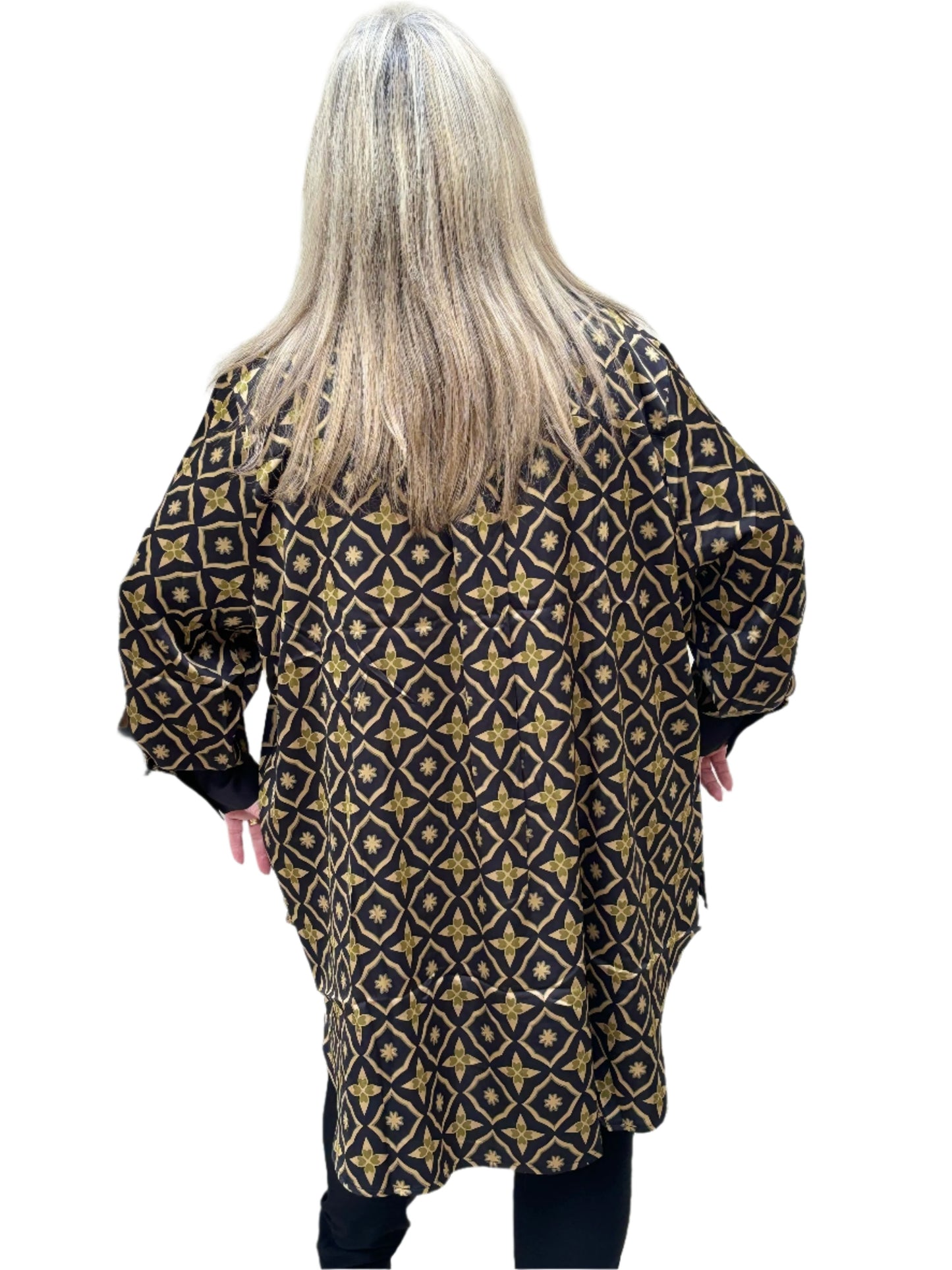 Malissa J Multi Woven Printed Shirt with Solid Cuffs and Collar