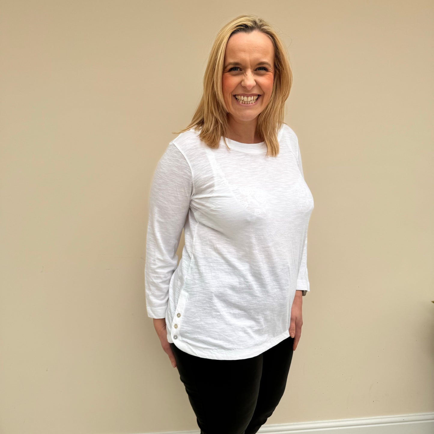 Mistral Cotton Side Button T-Shirt