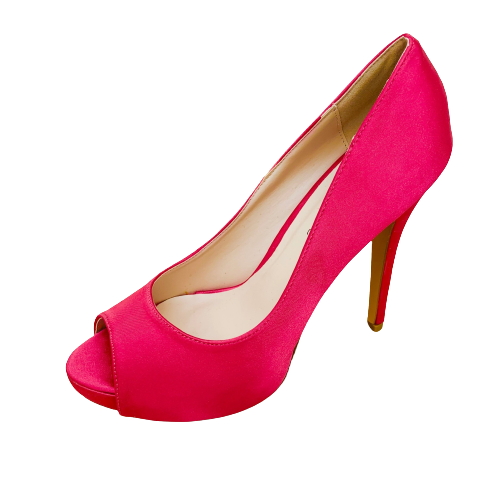 Peep Toe Satin Platform High Heels