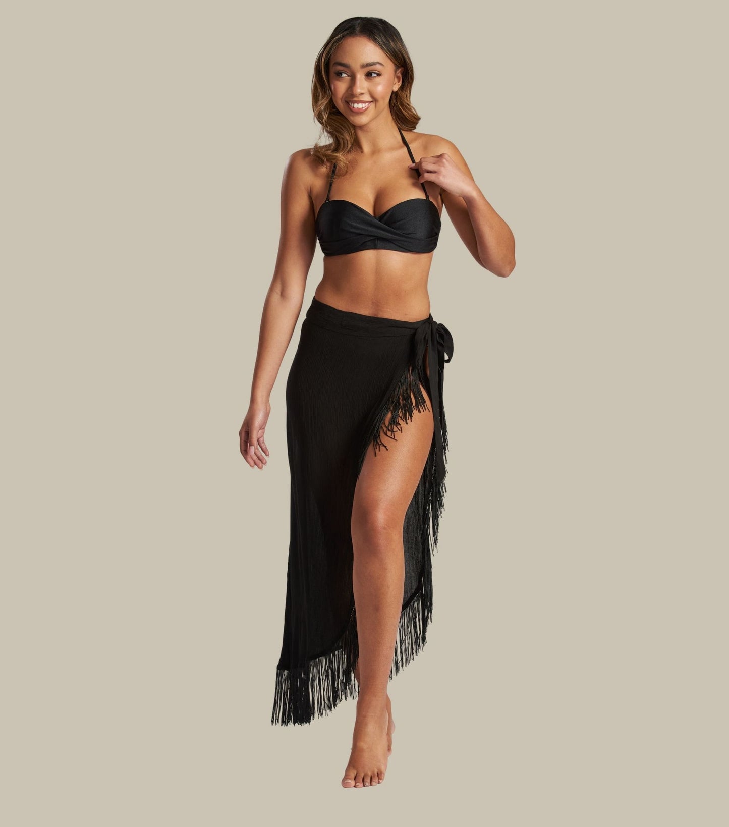 South Beach Crinkle Tassel Sarong