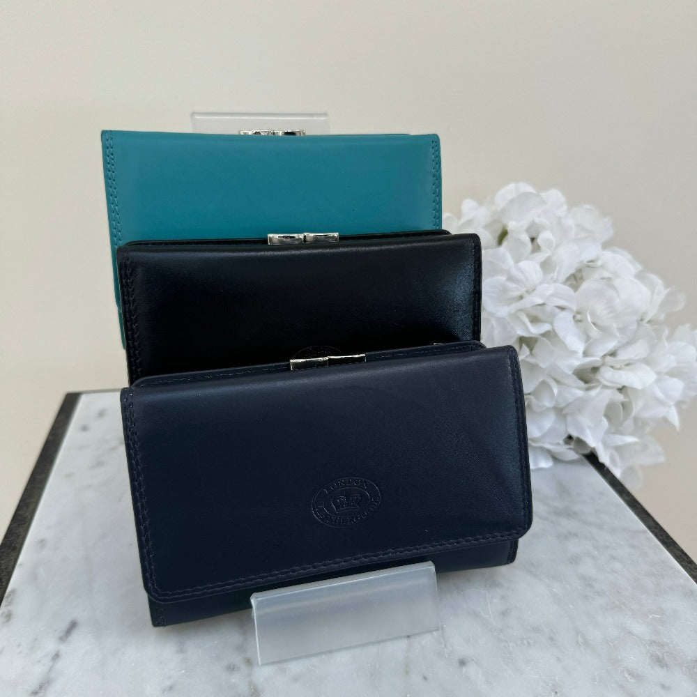 LLG Soft Nappa Leather Purse with Clip Coin Section