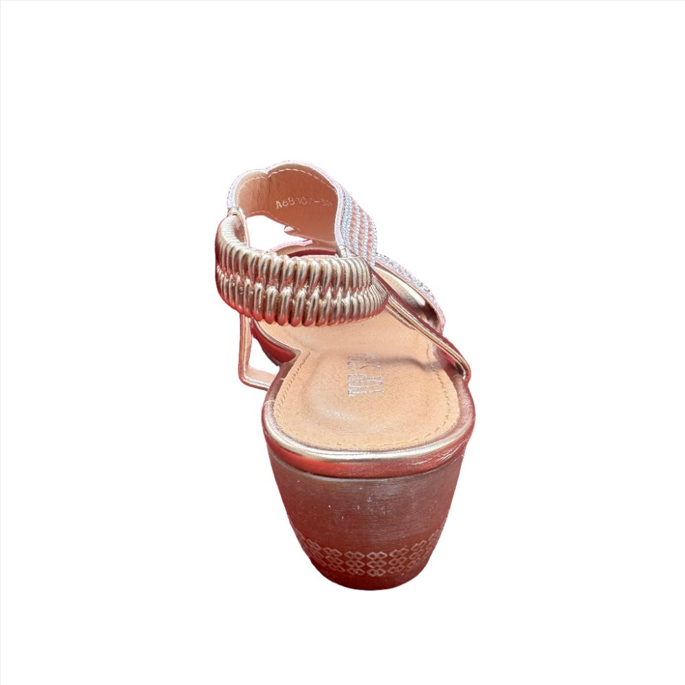 Diamante Circle Detail Slip on Wedge