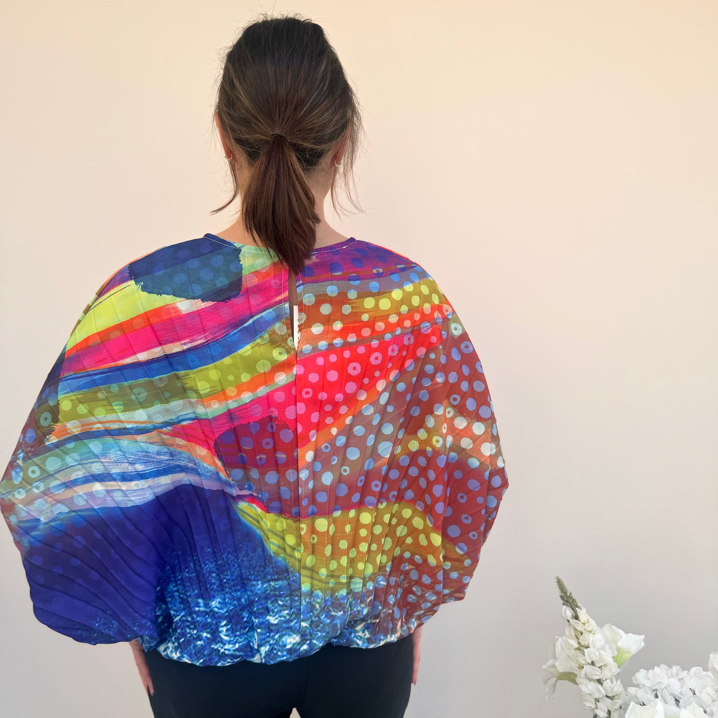 I.NCO Multi coloured Pleated Top
