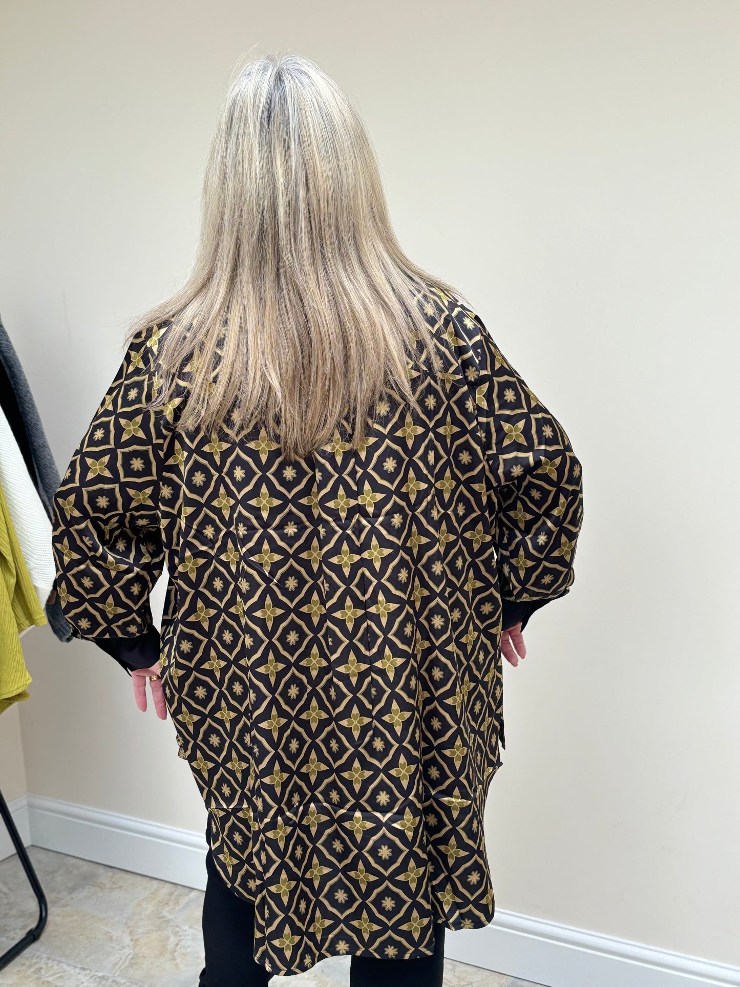 Malissa J Multi Woven Printed Shirt with Solid Cuffs and Collar