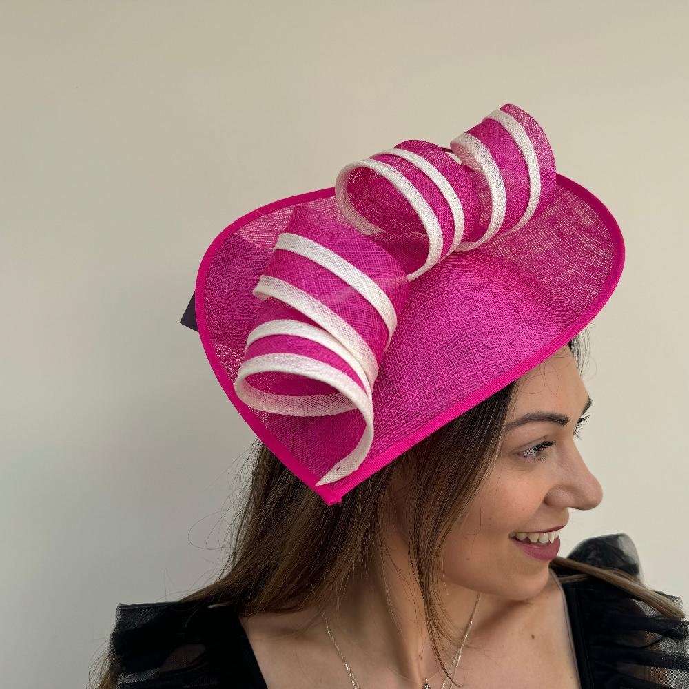Boardmans Glenda Disc Hatinator in Fuchsia & Ivory