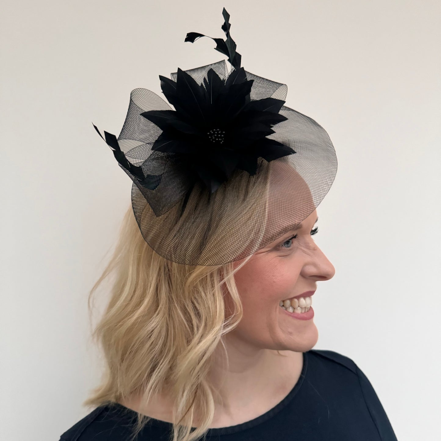 JBees 11788 Net Fascinator in black