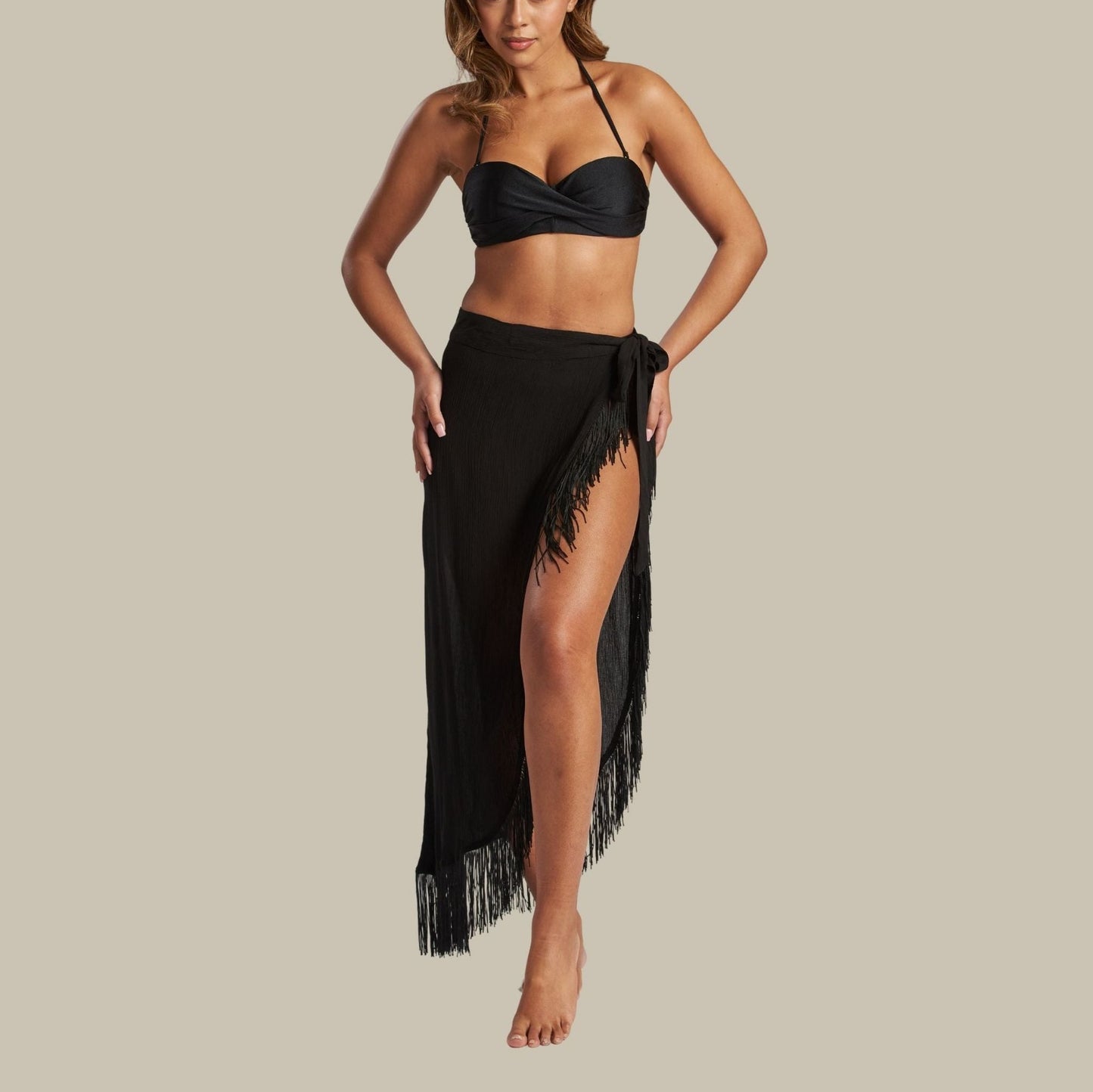 South Beach Crinkle Tassel Sarong