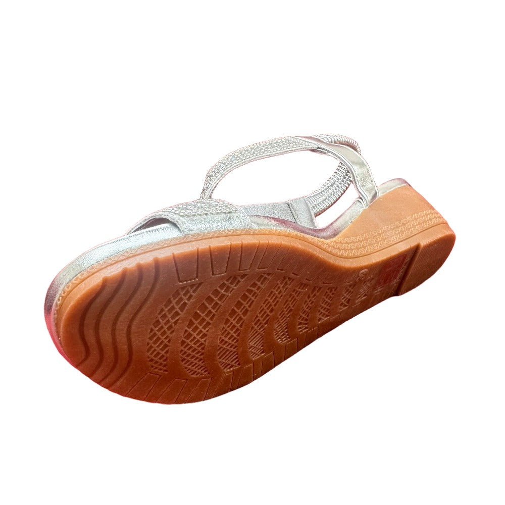 Diamante Circle Detail Slip on Wedge