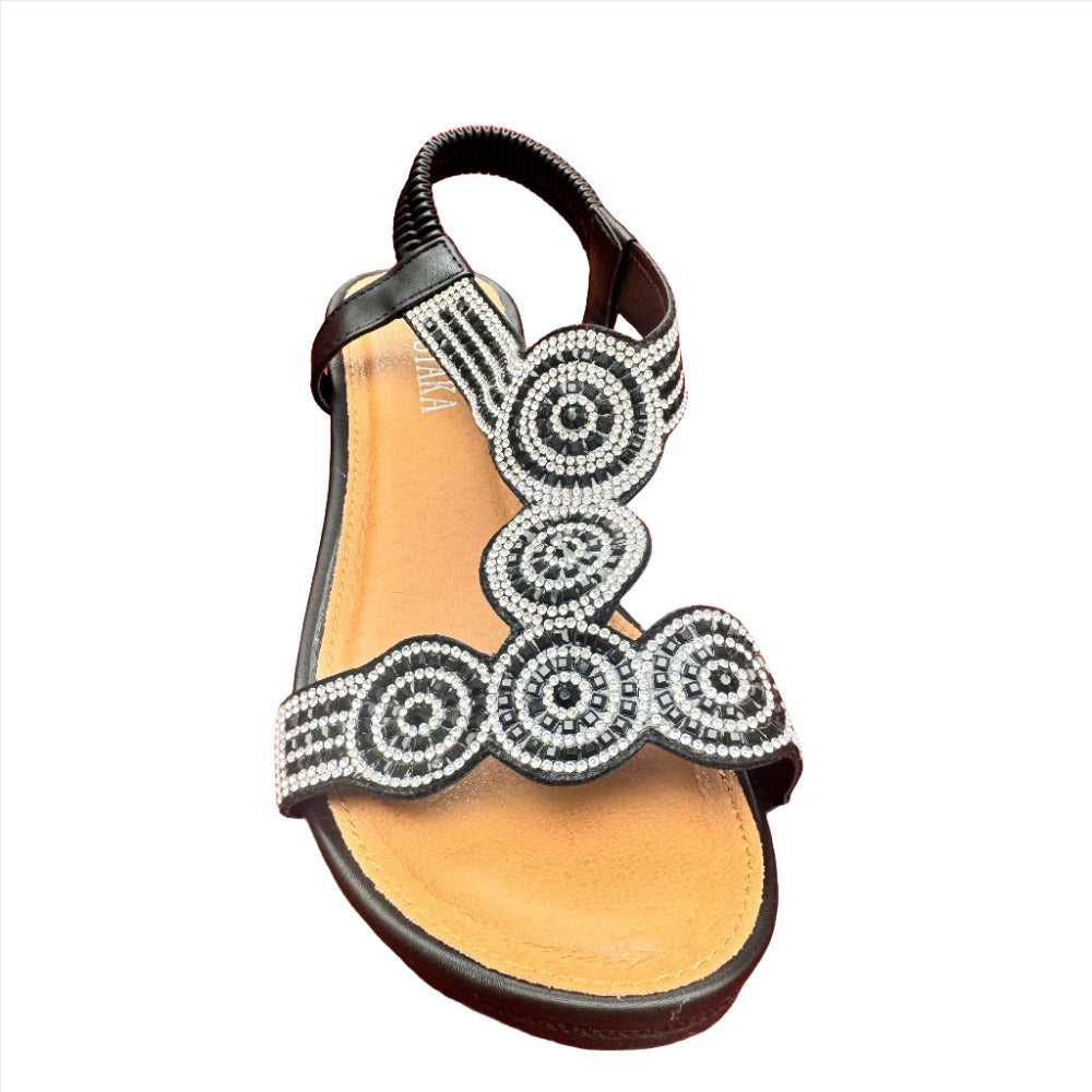 Diamante Circle Detail Slip on Wedge