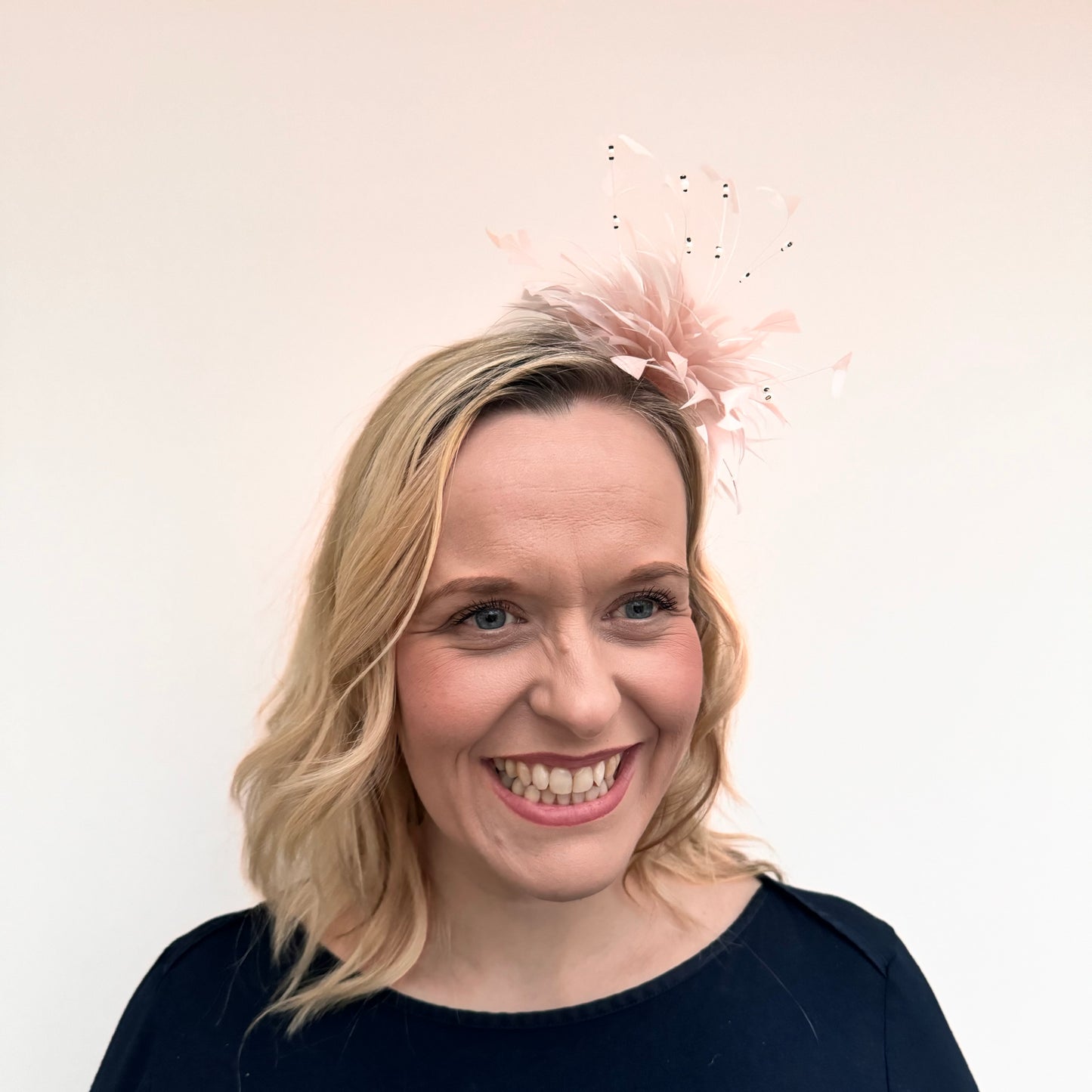 JBees PS10 Feather Fascinator in Pinks