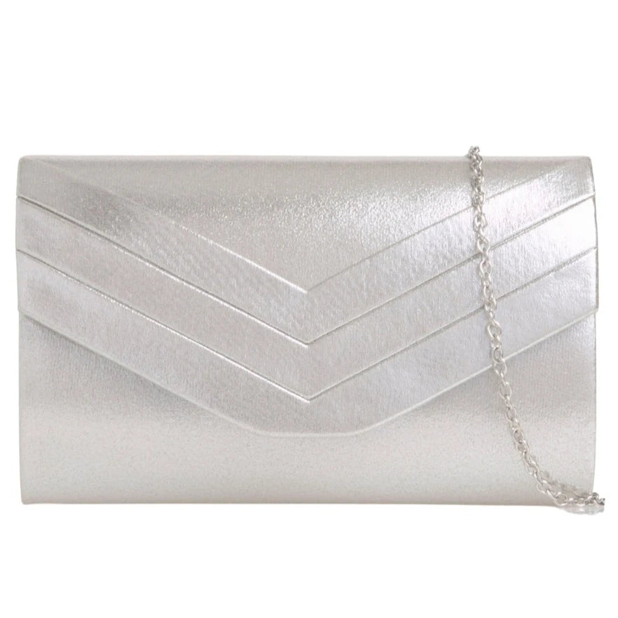 Koko Silver Metallic Clutch Bag
