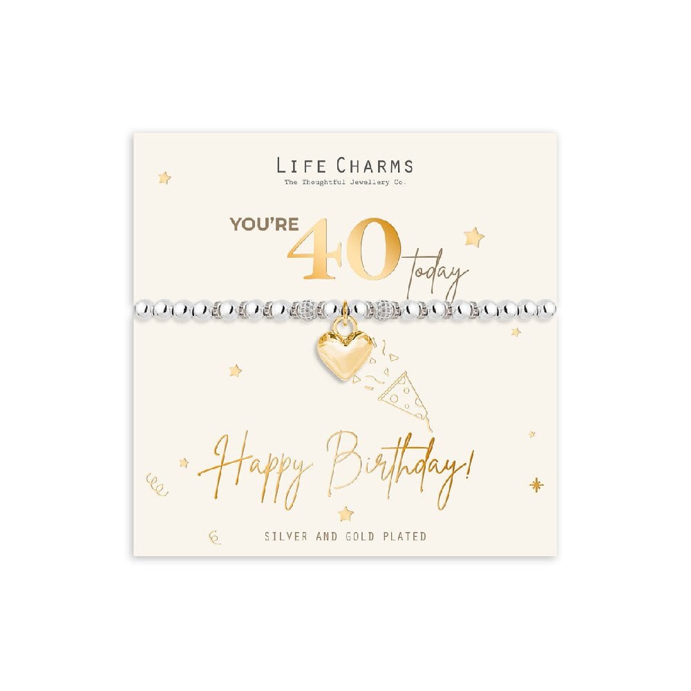 Life Charms Bracelet Happy 40th Birthday