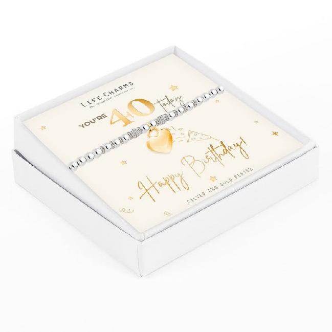Life Charms Bracelet Happy 40th Birthday