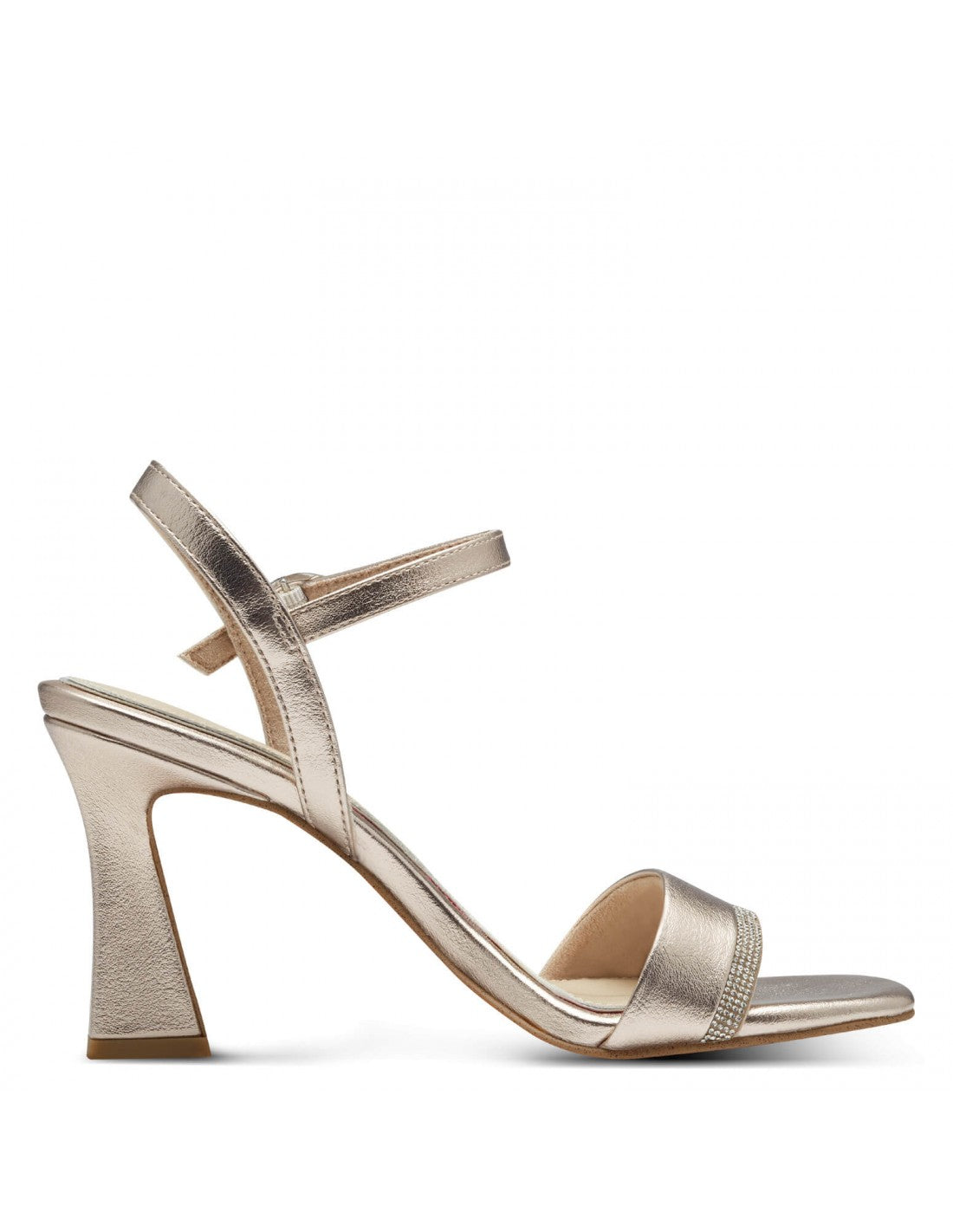 Marco Tozzi Platinum Ankle Strap Heels