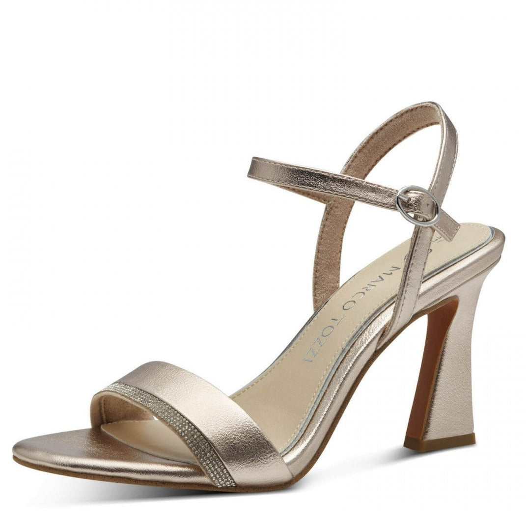 Marco Tozzi Platinum Ankle Strap Heels