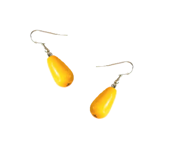 Lotus Feet HAE7 Wood Tear Drop Earrings