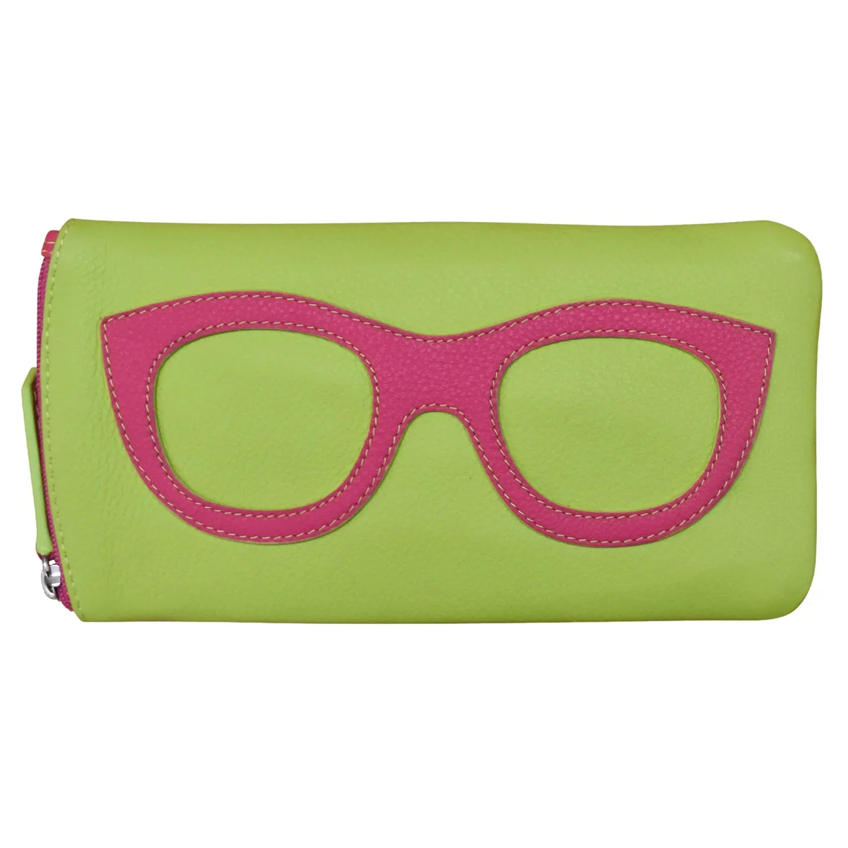 Leather Eyeglass Case with Glass Frame Print